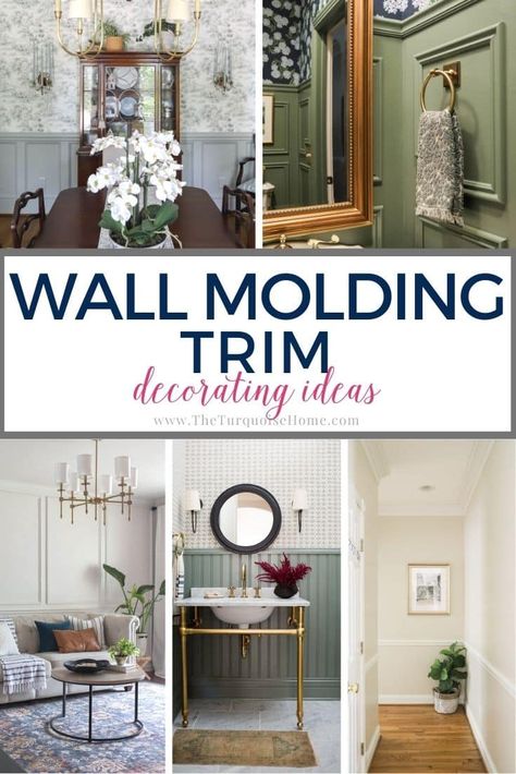 Discover some new wall molding ideas to add to your home to increase the architectural interest with only a few DIY skills required. Peel Stick Floor Tile, Wall Molding Ideas, Wall Trim Molding, Molding Ideas, Panel Molding, Picture Molding, Powder Room Makeover, Peel And Stick Floor, Traditional Dining Rooms