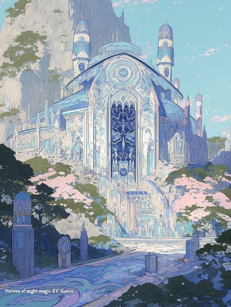 Academy Fantasy Art, Mage Academy, Magic University, Fantasy Academy, Magical Academy, Mage Tower, Mage Art, Magic Tower, Wizard Tower