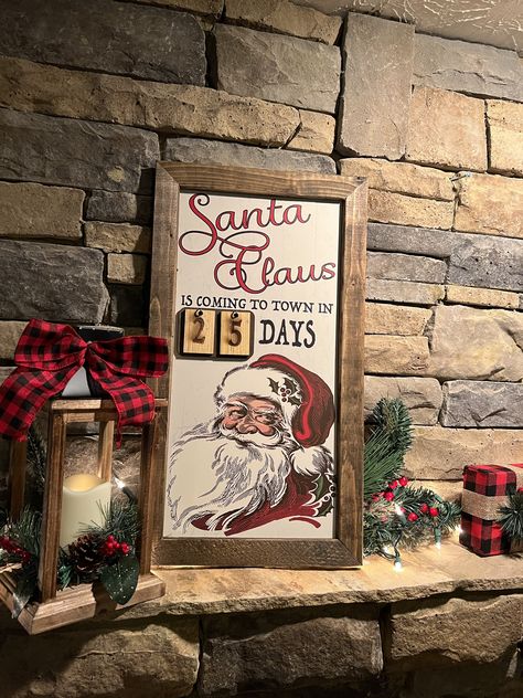 Christmas Countdown, Santa Countdown, Advent calendar, Holiday Countdown, Rustic Christmas Countdown, Countdown, Christmas Decor, by SouthernRootsSignsGA on Etsy Santa Countdown, Countdown Christmas, Xmas Countdown, Countdown Sign, Christmas Countdown Calendar, Holiday Countdown, Countdown To Christmas, Holiday Calendar, Countdown Calendar