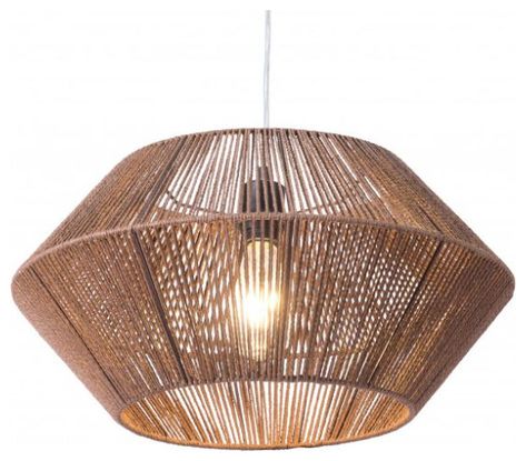 Kendrick Ceiling Lamp Brown - Beach Style - Pendant Lighting - by YOLO Interiors Table Kitchen, Luminaire Design, Rope Design, Kitchen Area, Geometric Pendant, Modern Pendant Light, Modern Pendant, Play Area, Nebraska Furniture Mart