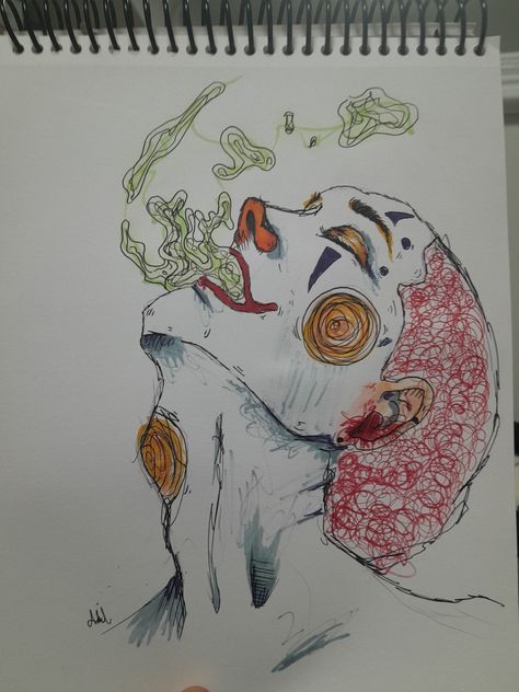 Happy Clown Drawing, Clown Drawing Creepy, Clown Drawing Sketch, Clown Sketch, Clown Drawing, Happy Clown, Weird Drawings, Scary Clowns, Face Sketch