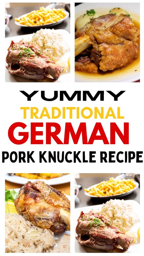 Experience the joy of cooking with an authentic, crispy German Pork Knuckle Recipe inspired by traditional Germany style pork knuckle. Learn the secrets of crafting the perfect Schweinshaxe recipe, resulting in a succulent and flavorful German roast Pork Knuckle. Save this pin now to bring the essence of German cuisine to your kitchen anytime! German Pork Knuckle Recipe, German Pork Recipes, German Roast, Pork Knuckle Recipe, German Pork Knuckle, Eisbein Recipe, German Dinner, Pork Knuckle, Germany Style