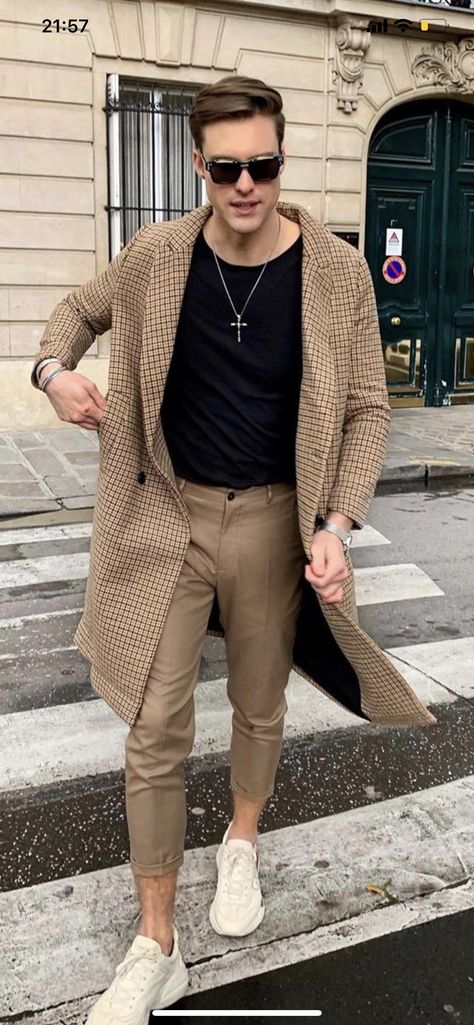 Beige / Camel Squared Overcoat?? Please help me find! #fashionista #fashion #attire #outfit Please Help Me, Fashion Attire, Help Me, Khaki Pants, Camel, Fashion Outfits, Mens Outfits, Pants, Quick Saves