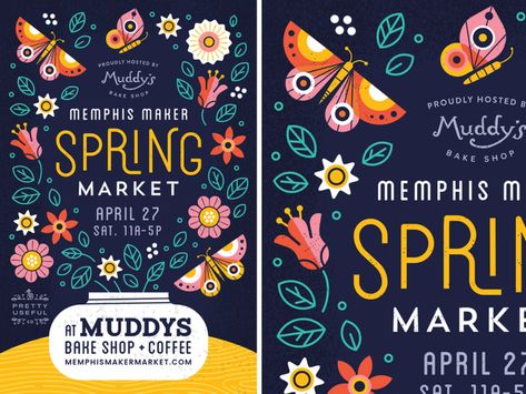 Spring is sprung by Allie Mounce on Dribbble Party Poster Design, Easter Poster, Poster Design Layout, Spring Images, Art Exhibition Posters, Spring Event, Poster Design Inspiration, Graphic Design Packaging, Japanese Graphic Design