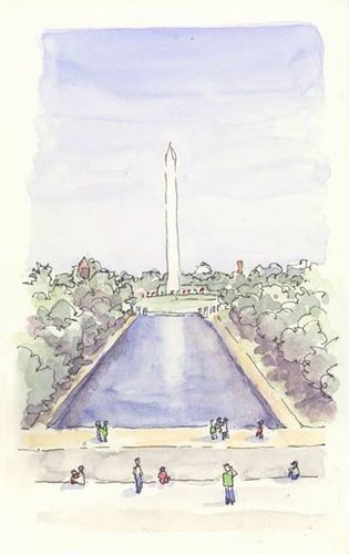 Washington Monument, Washington DC, via Flickr. Washington Dc Print, Washington Monument Drawing, Washington Dc Illustration, Washington Dc Watercolor, Washington Dc Drawing, Gingerbread Scene, Dc Painting, Washington Dc Painting, Washington Painting