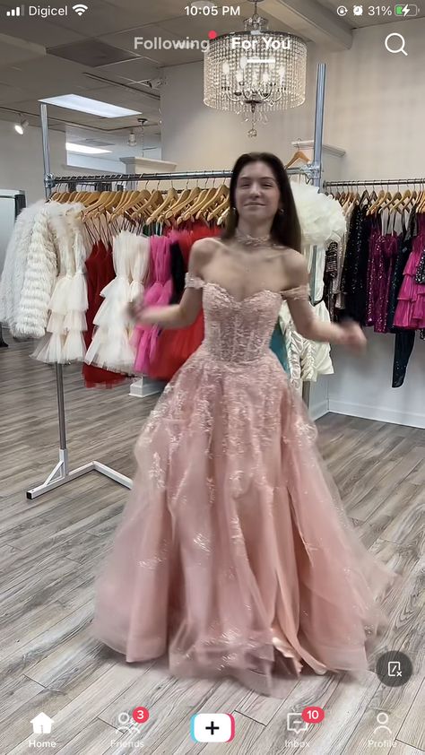 Off The Shoulder Pink Prom Dress, Big Pink Prom Dress, Light Pink Grad Dress, Light Pink Graduation Dress, Pink Princess Aesthetic Dress, Pink Prom Dress Aesthetic, Pink Grad Dresses, Light Pink Prom Dresses, Pale Pink Prom Dress