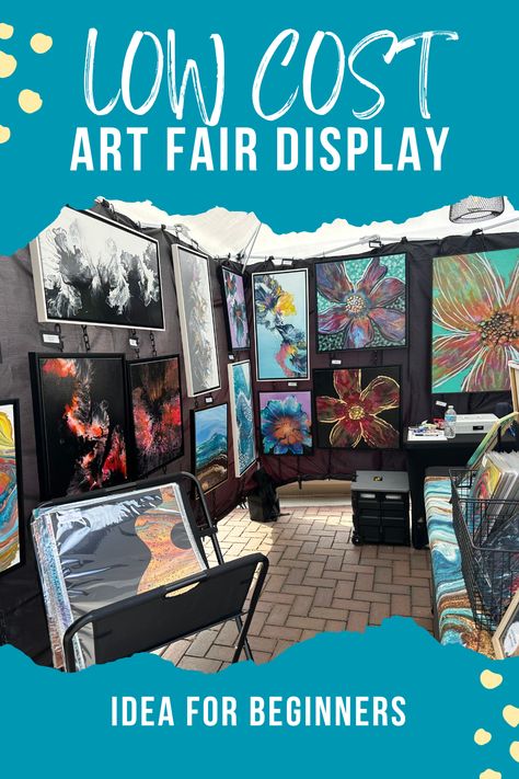 If you're an emerging or hobby artist looking to sell some of your work for the first time at an arts and crafts fair, you'll quickly learn how expensive it can be! This video tutorial gives you some ideas on how to display your artwork inexpensively until you decide to make the investment in a professional set-up. Displaying Paintings At A Craft Fair, Art Show Ideas Professional, Craft Fair Displays For Wall Art, Artist Display Ideas, Art Festival Booth Display Paintings, How To Display Canvas Art At Craft Show, Painting Booth Display, Artist Display Booth, How To Display Paintings At A Craft Fair