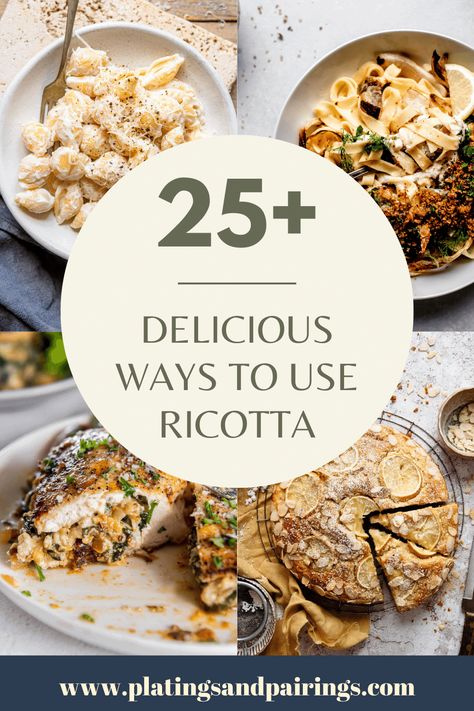 25  Ricotta Recipes Ricotta Recipes Healthy, Riccota Cheese Recipes, Ricotta Stuffed Chicken Breast, Cheese Recipes Dinner, Recipes Using Ricotta Cheese, Recipe Using Ricotta, Fennel Pasta, Ricotta Stuffed Chicken, Ricotta Cheese Recipes