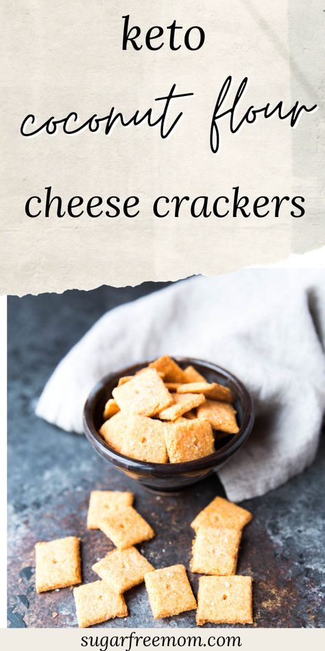 Keto Cheese Crackers, Crackers Gluten Free, Sugar Free Mom, Homemade Cheese Crackers, Cheesy Crackers, Low Sugar Diet Recipes, Keto Crackers, Thm Snacks, Low Carb Crackers