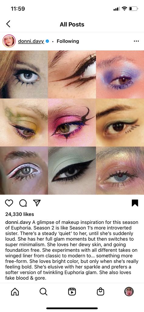 Donni Davy Makeup, Euphoria Makeup Season 2, Maddie And Cassie, Euphoria Moodboard, Donni Davy, Euphoria Birthday, Contemporary Makeup, Makeup Moodboard, Makeup Euphoria