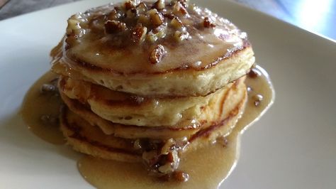 Fluffy Buttermilk Pancakes with Pecan Butter Syrup Pecan Syrup, Butter Pecan Syrup, Fluffy Buttermilk Pancakes, Pecan Pancakes, Butter Syrup, Pecan Butter, Light And Fluffy Pancakes, Buttermilk Pancakes Fluffy, Weekend Meals