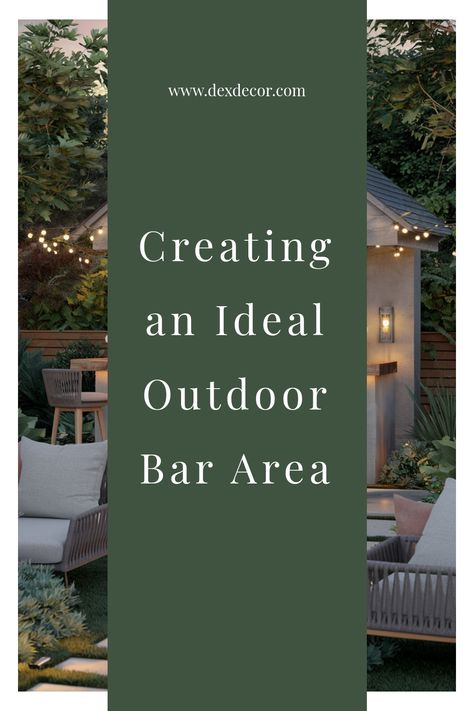 Creating an ideal outdoor bar area with cozy seating and warm lighting. Easy Diy Outdoor Bar, Backyard Bar Ideas, Outdoor Bar Area, Outdoor Entertainment Area, Diy Outdoor Bar, Outside Bars, Bar Space, Dream Patio, Cozy Backyard