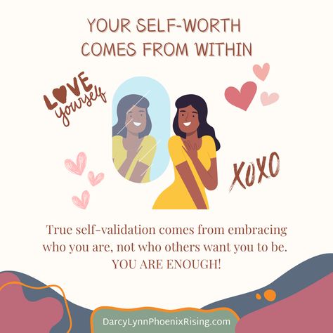 External validation can trap us in cycles of codependency. Let’s explore how seeking approval from others can impact our self-esteem and relationships. 💔✨ What’s one way you practice self-validation? Share below! ⬇️⁠ ⁠ #Codependency #ExternalValidation #SelfWorth #SelfEsteem #Boundaries #SelfValidation #InnerStrength #SelfLove #HumanDesign #Empowerment #HealingJourney Stop Seeking External Validation, How To Stop Seeking External Validation, External Validation, You Are Enough, Human Design, Healing Journey, Inner Strength, Self Esteem, Boundaries