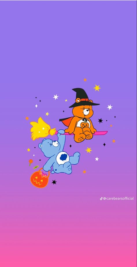 Care Bears Halloween Wallpaper, Care Bear Halloween Wallpaper, Halloween Care Bears Wallpaper, Halloween Carebear, Carebears Christmas, Halloween Care Bear, Care Bears Halloween, Care Bears Vintage, Trippy Cartoon