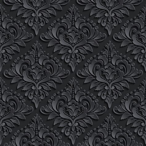 Dark damask seamless pattern background. elegant luxury texture for wallpapers Free Vector Damask Art, Luxury Texture, Rose Gold Texture, Bg Design, Neon Backgrounds, Soyut Sanat Tabloları, Cases Diy, Decoupage Vintage, Triangle Pattern