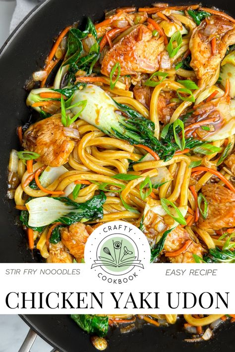 Japanese Chicken Stir Fry, Chicken Udon Stir Fry, Udon Noodle Stir Fry Chicken, Chicken Udon Noodle Recipe Stir Fry, Chicken And Udon Noodle Recipe, Chicken Udon Noodle Recipe, Teriyaki Chicken Udon Noodles, Stir Fry Udon Noodles, Chicken Broccoli Udon Noodles