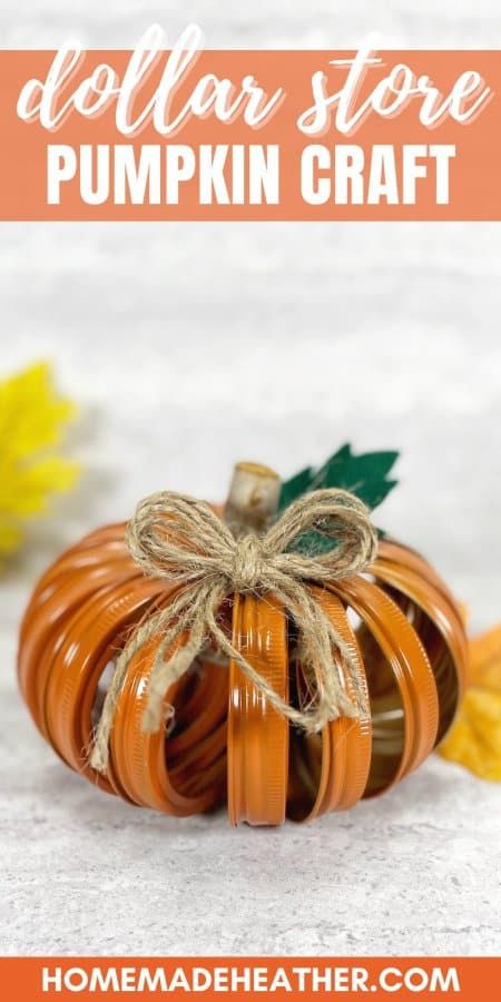 Easy Pumpkin Craft, Canning Ring Pumpkin, Mason Jar Lids Crafts, Jar Lid Crafts, Mason Jar Lid, Fall Pumpkin Decor, Pumpkin Craft, Pumpkin Template, Pumpkin Display