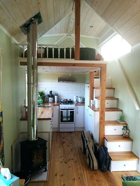 Save space with tiny house ideas.#loftstairs#tinyhouse#smallhouseideas Tiny House Living Room, Tiny House Stairs, Tiny House Interior Design, Shed To Tiny House, Tiny House Loft, House Loft, Tiny House Inspiration, Tiny House Listings, Tiny House Bathroom