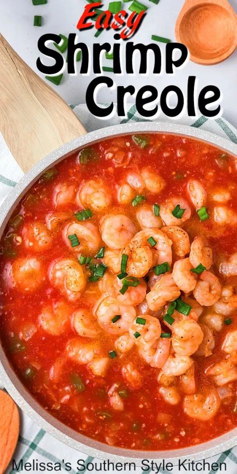 Shrimp Creole Recipe Easy, Shrimp Creole Recipe, Creole Shrimp Recipes, Melissas Southern Style Kitchen, Shrimp Creole, Creole Cooking, Steamed White Rice, Cajun Dishes, Cajun Creole Recipes