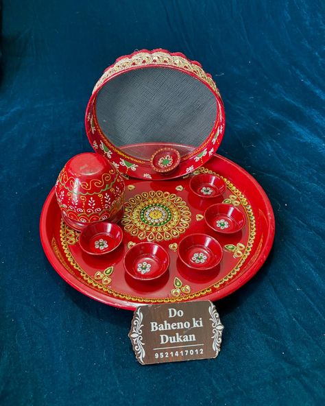 Celebrate Karva Chauth with Elegance and Tradition! ✨ Introducing our exclusive Handmade Karva Chauth Thali, Lota Chhanni, and Thali Rumal Combo Set💞 . . . #KarvaChauth2024 #HandmadeTradition #DoBahenoKiDukan #ThaliSet #KarvaChauthEssentials #KarvaChauthGift #TraditionalVibes #deesa #ahmedabad #gujrat #reels @do_baheno_ki_dukan Karva Chauth Thali, Karva Chauth, Ahmedabad, Celebrities, Quick Saves