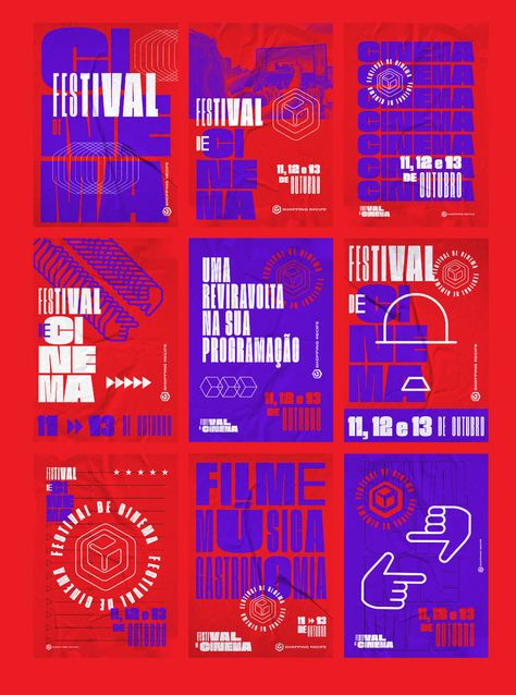 Festival de Cinema | Shopping Recife on Behance Festival Cinema, Cinema Design, Festival Logo, Festival Design, Festival Posters, Typographic Design, Design Graphique, Graphic Design Posters, Graphic Poster