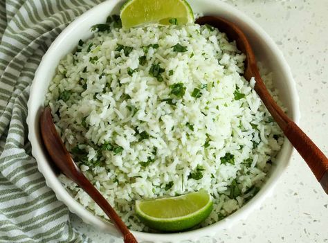 Coconut Lime Rice Recipe, Coconut Jasmine Rice, Coconut Lime Rice, Cilantro Lime Rice Recipe, Lime Rice Recipes, Cilantro Rice, Lime Rice, Cilantro Lime Rice, Grilled Seafood