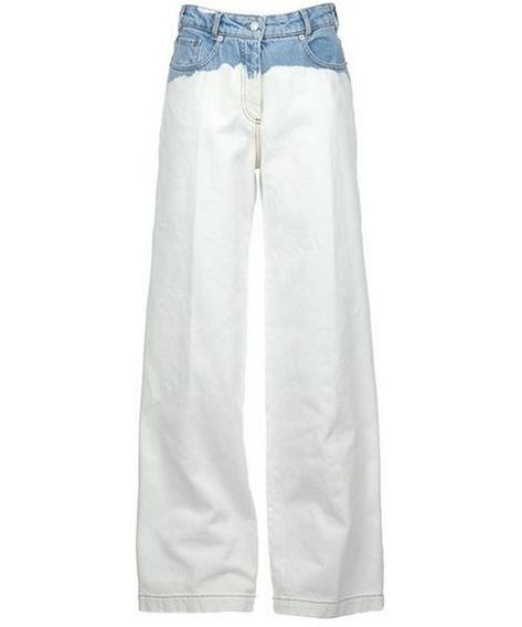 Dries van Noten White Cotton Wide Leg Jeans | La Doyenne Denim Trousers Women, White Wide Leg Jeans, Dye Jeans, Denim Inspiration, Zipper Jeans, Jeans Wide, Denim Trends, Jeans White, Dip Dye