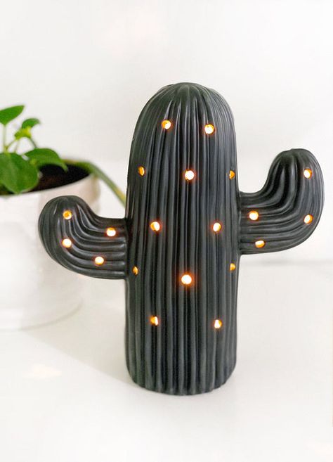 All Cactus Lamp, Cactus Tree, Ceramic Cactus, Cactus Light, Sleek Decor, Tree Light, Cactus Decor, Plastic Lights, Western Homes