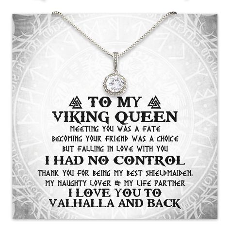 PRICES MAY VARY. Meaningful Norse Viking gifts: The Eternal Hope Necklace features a cushion cut center cubic zirconia that will sparkle with every step. A beautiful representation of togetherness. With sweet words on designed message card, this chain is a priority choice for women's viking jewelry . The best viking gift ideas: The center crystal is adorned with equally brilliant CZ crystals, ensuring a stunning look every wear.This stunning piece comes inside a gift box with a classy message ca Norse Wedding Ideas, Viking Wedding Ideas, Witchy Wedding Ideas, Viking Sayings, Viking Jewelry Women, Female Viking, Women Viking, Viking Gifts, Viking Wedding Ring