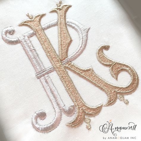 Sewout of K and P K Embroidery, Wedding Initials Logo, K Monogram, Diy Anniversary Gift, Design For Embroidery, Monogram Embroidery, Diy Anniversary, Bee Embroidery, Wedding Initials