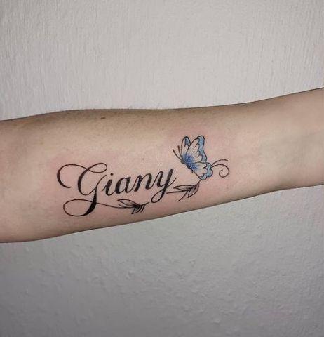 Name With Butterfly Tattoos For Women, Name Tattoo With Butterflies, Name Tattoos With Butterflies, Name Tattoo With Butterfly, Name With Butterfly Tattoo, Butterfly With Name Tattoo, Butterfly Tattoo With Name, A Name Tattoo, Cute Name Tattoos