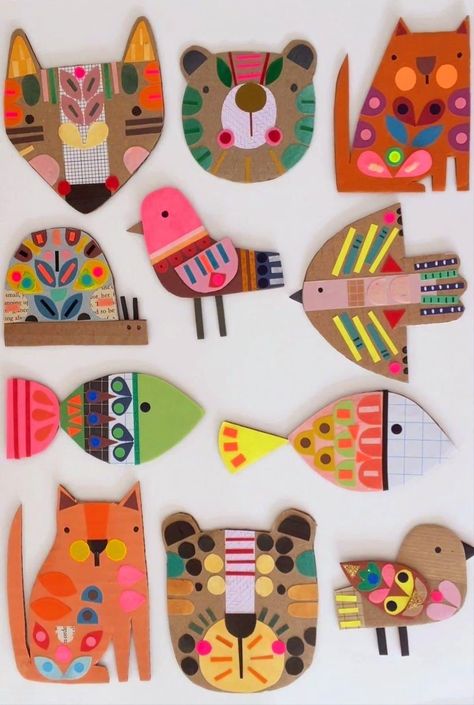 Art Camp, Cardboard Art, Animal Illustrations, Animals And Birds, Easter Hair, Kid Activities, Cardboard Crafts, Animal Crafts, Easter Hairstyles