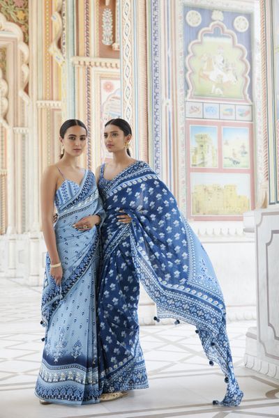 Photo of Anita dongre indigo lehenga with pockets Indigo Lehenga, Anita Dongre Suits, Designer Sarees Wedding, Lehenga Jewellery, Indigo Prints, Festive Wedding, Anita Dongre, Desi Clothes, Indian Prints