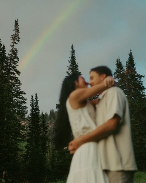 Pouring rain and rainbows 🌧️ #engagement Rain Wedding Aesthetic, Rain Wedding, Rainy Day Wedding, Pouring Rain, Rainbow Rain, Rainy Wedding, Wedding Aesthetic, Wedding Dreams, Day Wedding