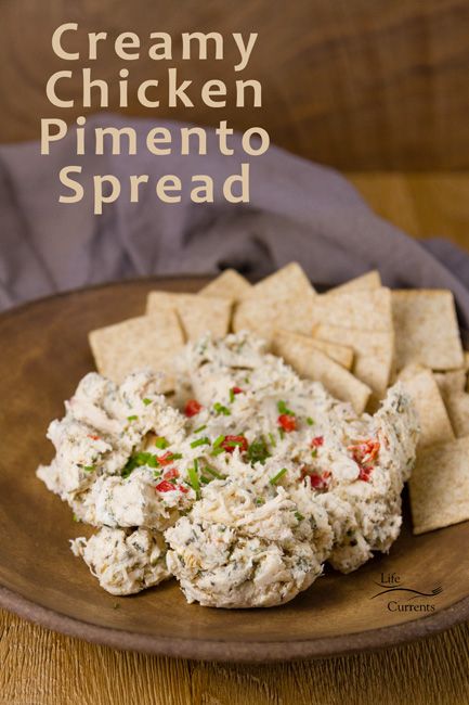 This Creamy Chicken Pimento Spread is a creamy delicious topping for crackers, perfect for all your parties! #appetizer #dip #party #biggame Chicken Spread For Crackers, Chicken Spread Recipe, Chicken Spread, Dip Party, Lowcarb Recipes, Dips Recipes, Delicious Dips, Homemade Dips, Delicious Appetizers