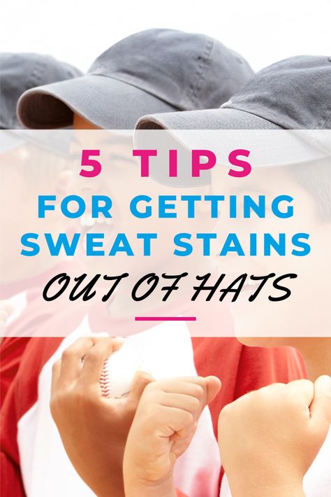 Washing Baseball Hats, Remove Sweat Stains, How To Wash Hats, How Do You Clean, Sweat Stains, Makeup Stain, White Hat, House Cleaning Tips, Stain Remover