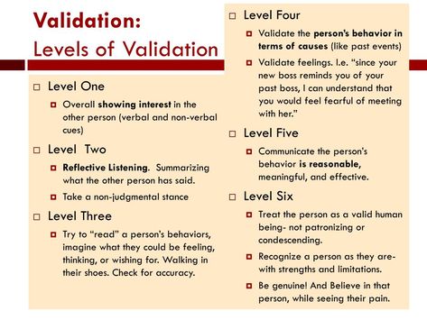 6 Levels Of Validation, Reflective Listening, Counseling, Communication, Healing, Feelings, Health