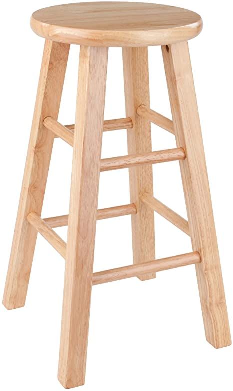 Amazon.com: Winsome Dakota 24" Counter Natural Finish Stool: Kitchen & Dining Bar Chairs Diy, Wooden Counter, Into The Wood, Wooden Stool, Bar Stool Chairs, High Stool, Wood Bar Stools, Adjustable Bar Stools, Restaurant Chairs