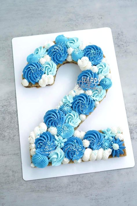 Easy Cookie Cake Decorating Ideas, Number 2 Cupcake Cake, Cookie Number Cake, Cakes Numbers, Number Cookie Cake, Cookie Cake Decorating Ideas, Pretty Pastries, Wilton Decorating Tips, Cupcake Template