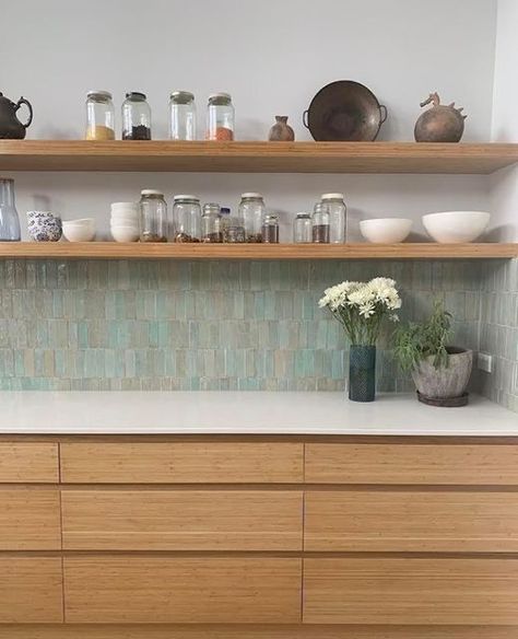 TILES OF EZRA™ on Instagram: "Timeless green.⁠ ⁠ ⁠ ⁠ ⁠ ⁠ ⁠ ⁠ #tilesofezra #zellige #interiordesign #zelij #ihavethisthingwithzelij #kitchen #splashback #designinspiration #morocco #moroccantiles #greentile #countrykitchen #interiores #interiorstyling #australia #instagood #instadaily #interior123 #homestyle #homeinterior #homeinspo #bohointeriors #homerenovation #love #bathroom #interiordesire #interiorarchitecture #kitchenremodel #australiandesigner #handmadetiles" Green Splashback, Tiles Of Ezra, Kitchen Splash Back, Kitchen Splashback Tiles, Kitchen 2024, Kitchen Cupboard Designs, Basement Kitchen, Farmhouse Kitchens, Budget Kitchen