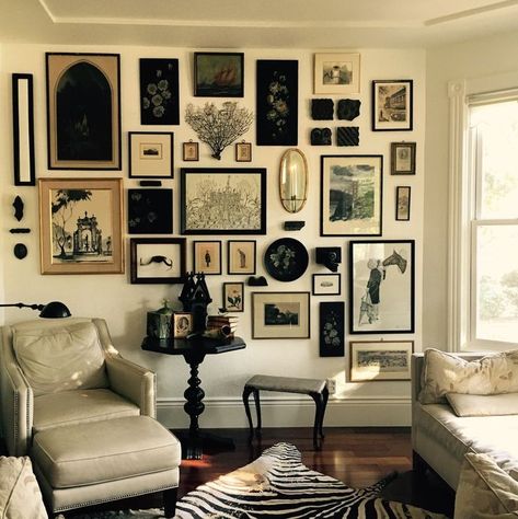 Moody Eclectic Gallery Wall, Gallery Wall Fillers, Gold Frame Gallery Wall Vintage, Black And Gold Gallery Wall, Gallery Wall Cottagecore, Bookish Gallery Wall, Moody Gallery Wall Ideas, Moody Vintage Decor, Cute Academia Aesthetic