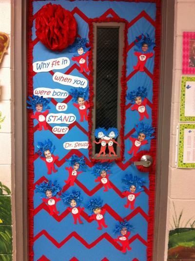 Dr. Seuss Classroom Door | My Awesome Dr Seuss Classroom Door Decorations, Dr. Seuss Door, Doctor Suess Classroom, Dr Seuss Classroom Door, Room Door Ideas, Dr Seuss Bulletin Board, Dr Seuss Classroom, Dr Seuss Activities, Dr Seuss Crafts