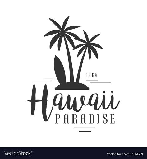 Hawaii Logo, Template Black And White, Surf Logo, Beach Logo, Resort Logo, Whale Tattoos, Graphic Shirt Design, Black And White Vector, Template Black