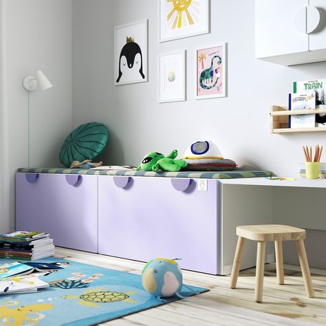 Organize Kids Room, Ikea Kids Playroom, Playroom Organizing, Basement Style, Ikea Inspo, Ikea Toy Storage, Toy Storage Bench, Ikea Playroom, Interior Ikea