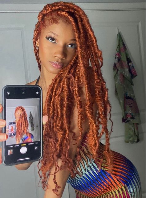 Hair Color Orange, Curly Hair Braids, Ginger Hair Color, Faux Locs Hairstyles, Pretty Braided Hairstyles, Locs Hairstyles, Hair Inspiration Color, Orange Hair, Ginger Hair