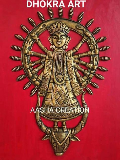 Dokra Art, Hand Art Kids, Indian Arts And Crafts, Durga Painting, Wood Pallet Art, Metal Art Decor, Clay Wall Art, Paper Mache Sculpture, Clay Crafts Air Dry