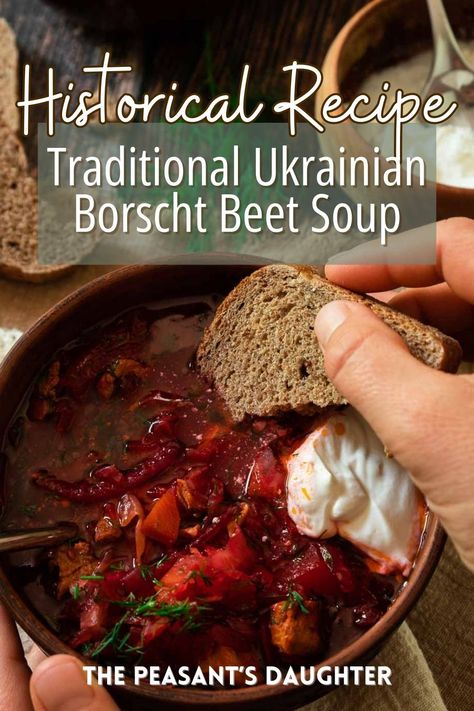 Ukrainian Borscht Creamy Beet Soup, Ukrainian Thanksgiving Recipes, Borscht Soup Recipe Polish, Beet Potato Soup, Borscht Soup Recipe Russian, Vegetarian Borscht Soup, Easy Borscht Soup Recipe, Borsht With Beef, Borscht Soup Recipe With Beef