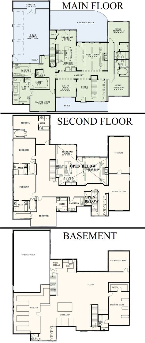 Future Home House Plans With School Room, Floor Plans Big House, House Plan 7 Bedroom, 5 Bdrm Farmhouse Plans, Second Floor 3 Bedroom Layout, Second Floor Room Ideas, 7 Rooms House Plans, 4 Bedroom Layout 2nd Floor, Boarding School Blueprints