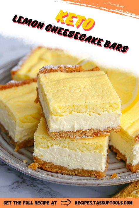 Delight in these refreshing Keto Lemon Cheesecake Bars! Perfectly low-carb, creamy, and tangy, they're a must-try for all health-conscious dessert enthusiasts. Every bite promises guilt-free indulgence with a zesty kick. A must-pinch recipe to make your keto journey tastier. Visit our board for more keto-friendly treats! Keto Cheesecake Bars, Easy Keto Cheesecake, Keto Cheesecake Bites, Keto Blondies Recipe, Keto Lemon Bars, Keto Cheesecake Recipes, Keto Lemon Cheesecake, Keto Lemon Cheesecake Bars, Lemon Cheesecake Bars