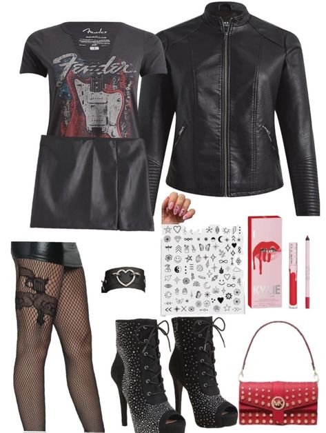 Rocker Girl Outfits, Rock Concert Outfit Ideas, Concert Outfit Ideas Plus Size, Rock Concert Outfit, Outfit Biker, Outfit Ideas Plus Size, Concert Outfit Rock, Rocker Girl, Biker Outfit